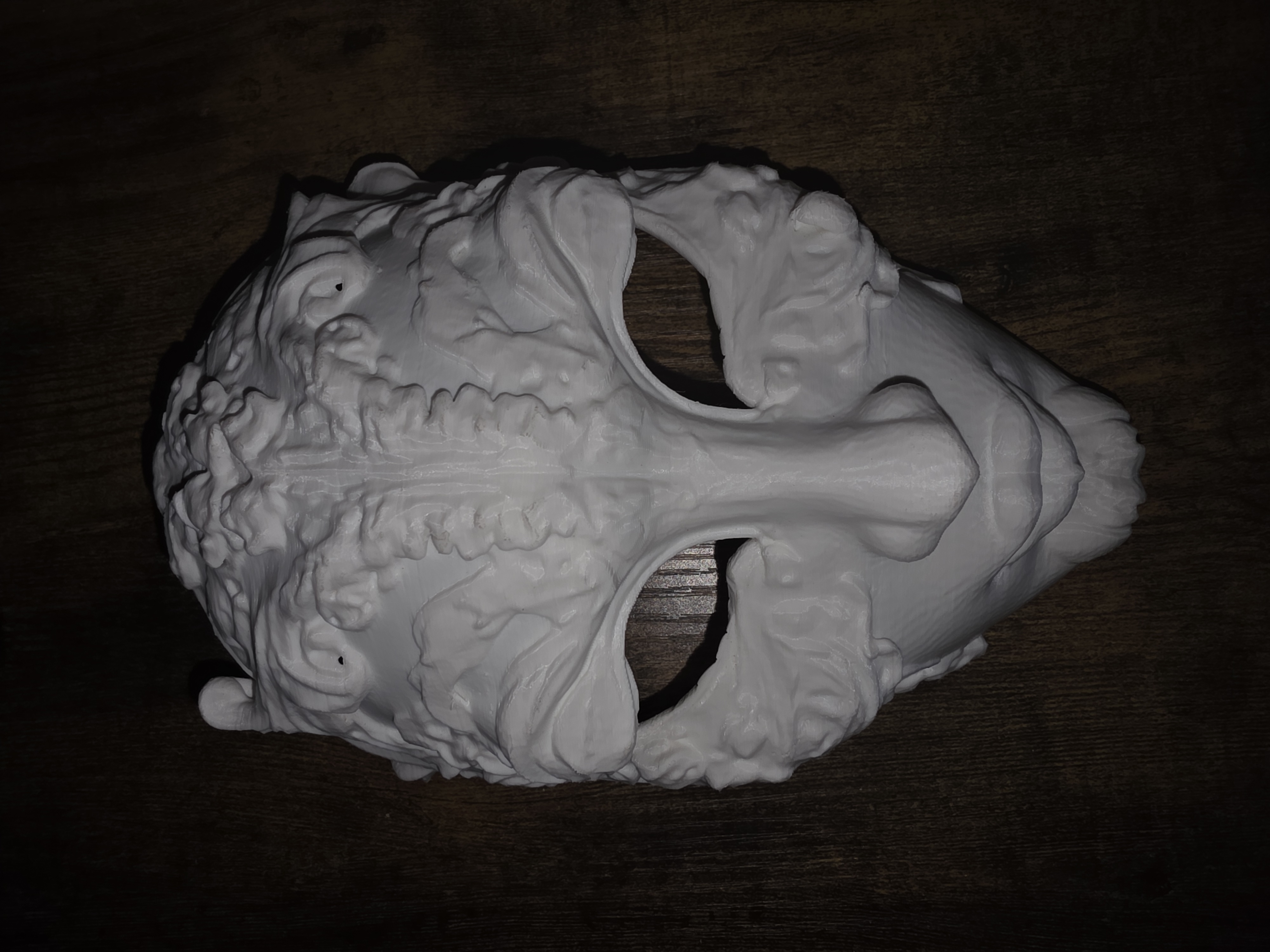 Detailed white custom mask 3D print